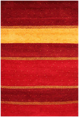 189 x 122 cm Gabbeh Tribal Wool Rug Hand-Knotted Red Colour - Rugoutlet