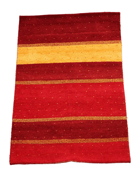 189 x 122 cm Gabbeh Tribal Wool Rug Hand-Knotted Red Colour - Rugoutlet