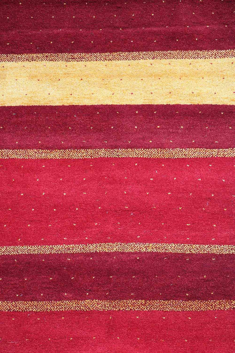 189 x 122 cm Gabbeh Tribal Wool Rug Hand-Knotted Red Colour - Rugoutlet