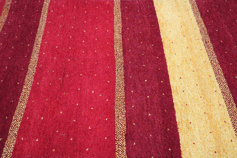 189 x 122 cm Gabbeh Tribal Wool Rug Hand-Knotted Red Colour - Rugoutlet