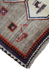 168 x 112 cm (5.51 x 3.67 ft) Gabbeh Tribal Wool Rugs Handmade Brown Coloured - Rugoutlet