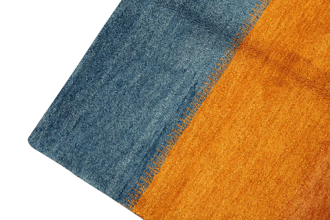 203 x 142 cm Gabbeh Tribal Wool Rug Hand-Knotted Yellow Grey - Rugoutlet
