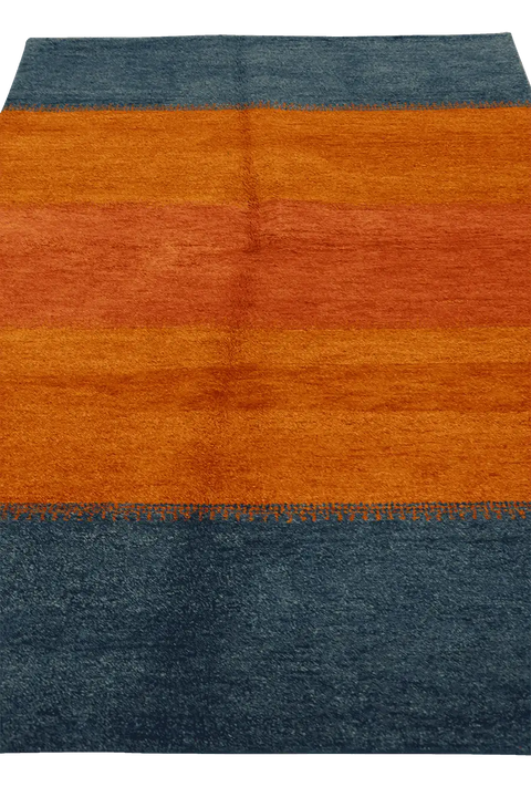 203 x 142 cm Gabbeh Tribal Wool Rug Hand-Knotted Yellow Grey - Rugoutlet