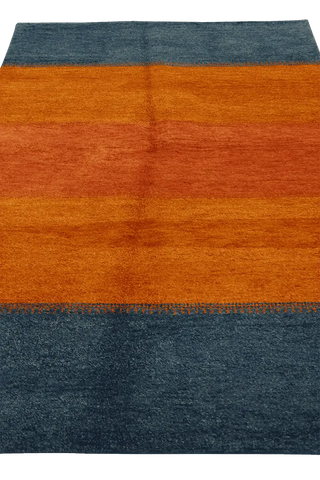 203 x 142 cm Gabbeh Tribal Wool Rug Hand-Knotted Yellow Grey - Rugoutlet