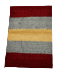 180 x 123 cm (5.91 x 4.04 ft) Gabbeh Tribal Wool Rugs Hand Knotted Grey Red Colour - Rugoutlet