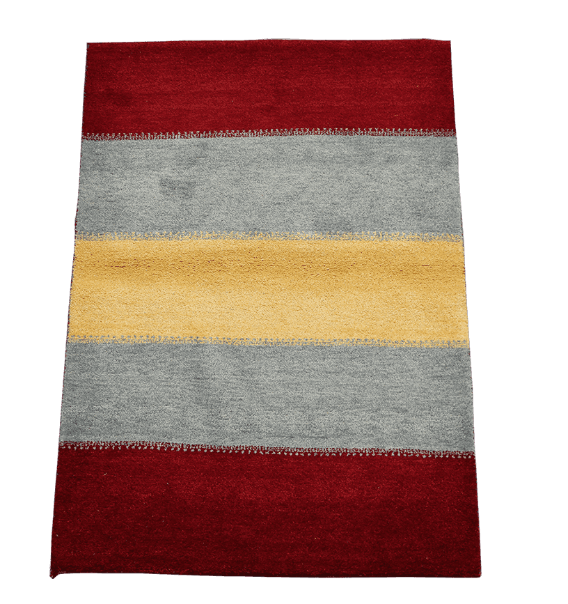 180 x 123 cm (5.91 x 4.04 ft) Gabbeh Tribal Wool Rugs Hand Knotted Grey Red Colour - Rugoutlet