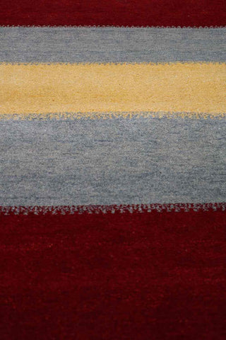 180 x 123 cm (5.91 x 4.04 ft) Gabbeh Tribal Wool Rugs Hand Knotted Grey Red Colour - Rugoutlet