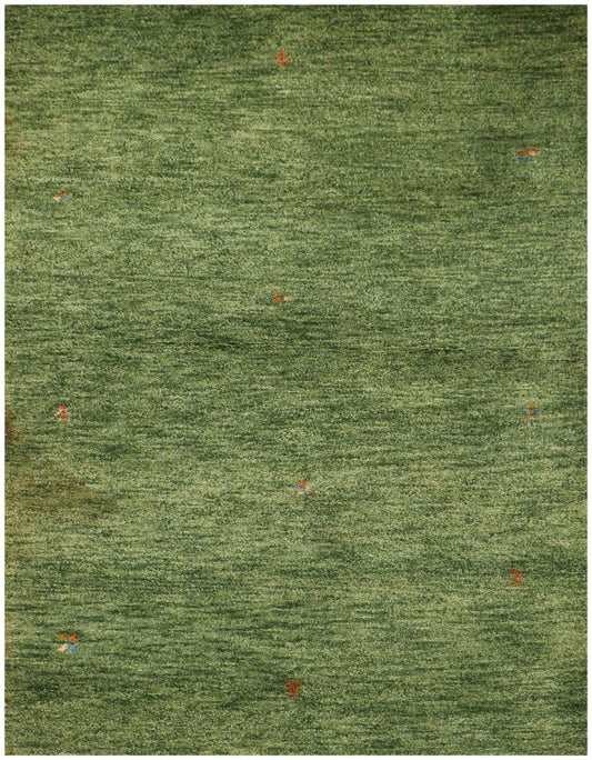 182 x 123 cm (5.97 x 4.04 ft) Gabbeh Tribal Wool Rugs Hand Knotted Green Colour - Rugoutlet