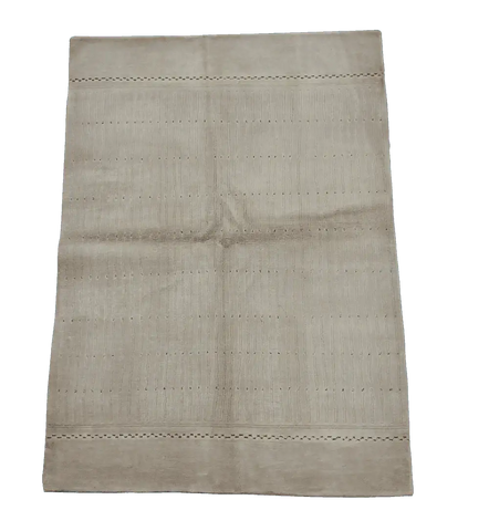 205 x 146 cm Gabbeh Tribal Wool Rug Hand-Knotted Beige Colour - Rugoutlet