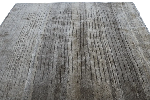 Close-up view of a Gabbeh Tribal Wool Gray Rug