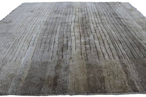 Close-up view of a Gabbeh Tribal Wool Gray Rug