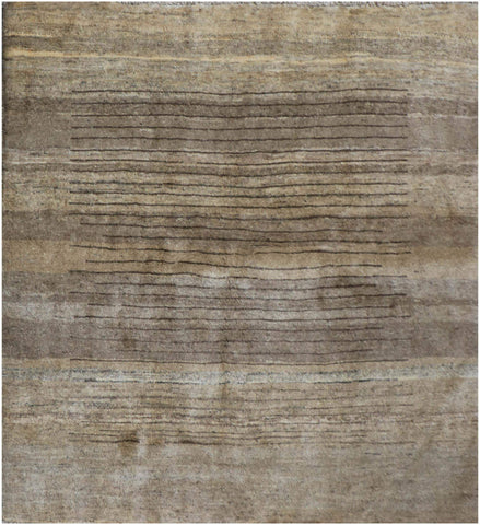 Close-up view of a Gabbeh Tribal Wool Gray Rug