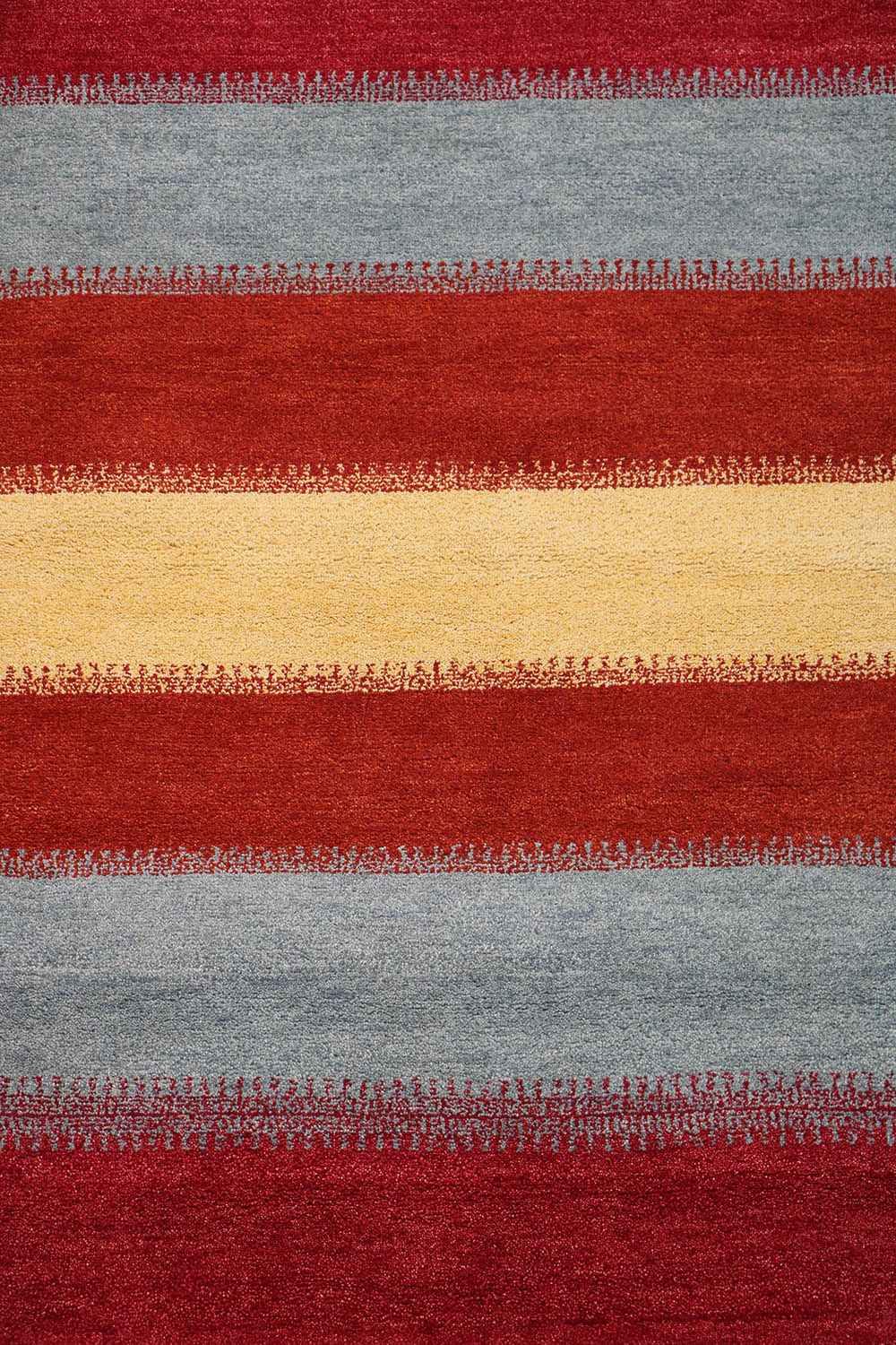 184x125 cm Gabbeh Tribal Wool Rugs Hand-Knotted Red Grey Colour - Rugoutlet