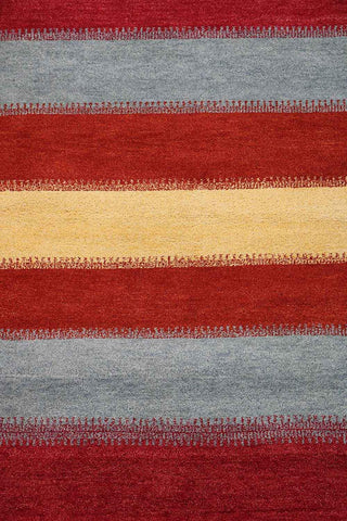 184x125 cm Gabbeh Tribal Wool Rugs Hand-Knotted Red Grey Colour - Rugoutlet