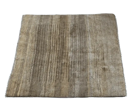 Close-up view of a Gabbeh Tribal Wool Gray Rug