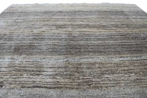 Close-up view of a Gabbeh Tribal Wool Gray Rug
