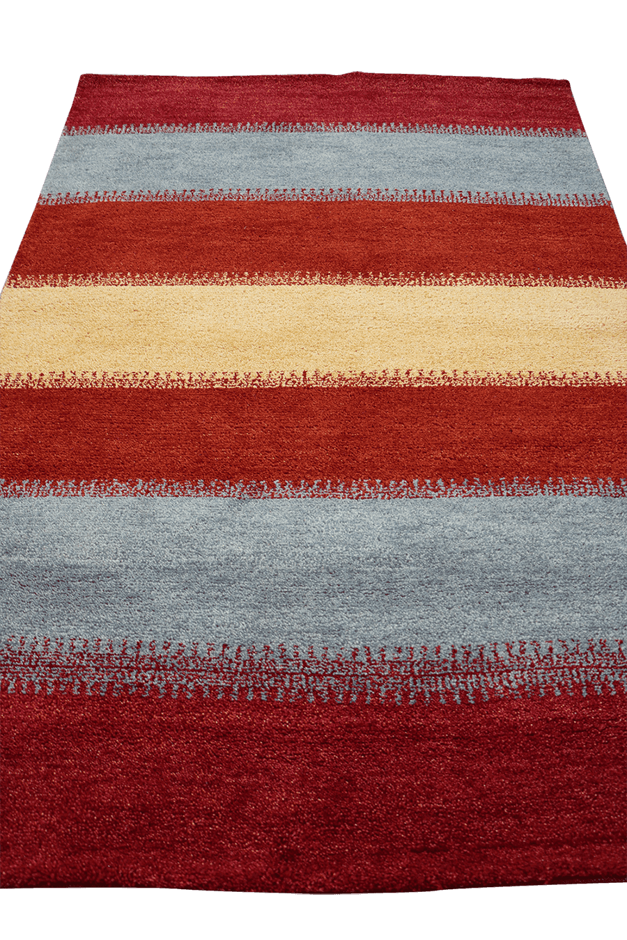 184x125 cm Gabbeh Tribal Wool Rugs Hand-Knotted Red Grey Colour - Rugoutlet