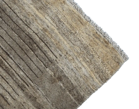 Close-up view of a Gabbeh Tribal Wool Gray Rug