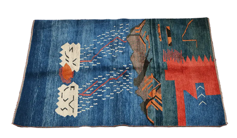 A traditional Gabeh Tribal Wool Rug