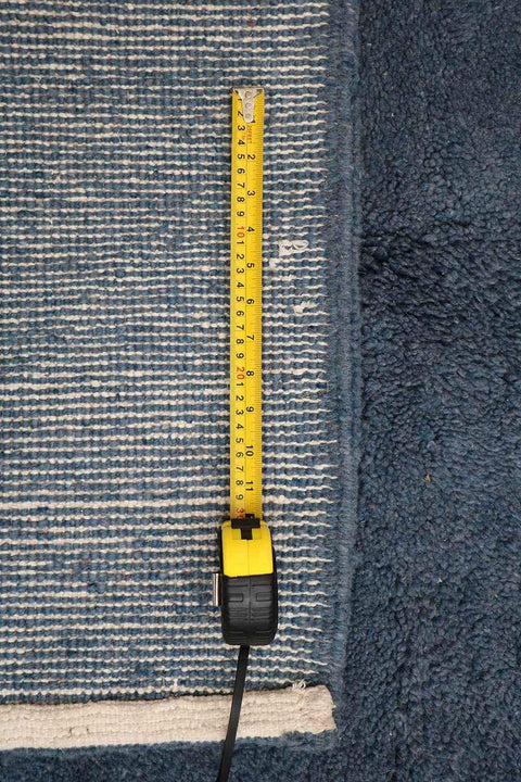 238x166 cm Moroccan Berber Beni Ourain Tribal Wool Rug blue - Rugoutlet