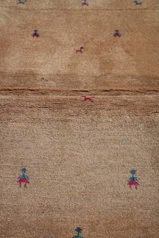 Close-up view of a Gabbeh Runner Tribal Wool Rug 