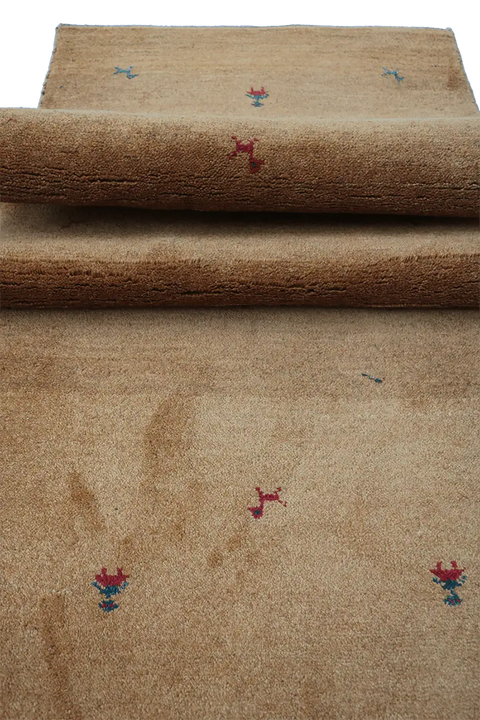 Close-up view of a Gabbeh Runner Tribal Wool Rug 
