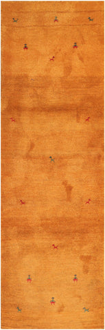 Close-up view of a Gabbeh Runner Tribal Wool Rug 