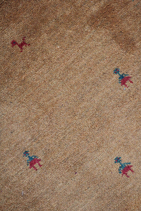 Close-up view of a Gabbeh Runner Tribal Wool Rug 