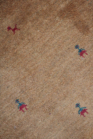 Close-up view of a Gabbeh Runner Tribal Wool Rug 