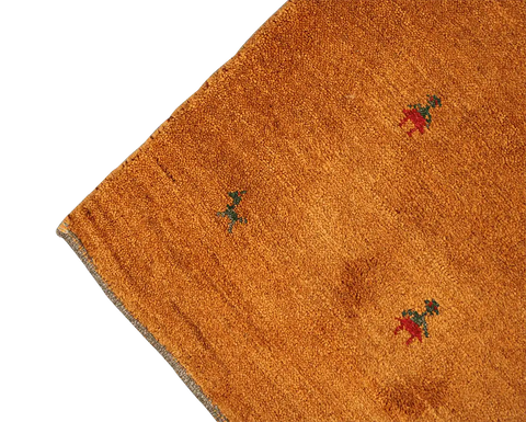 Close-up view of a Gabbeh Runner Tribal Wool Rug 