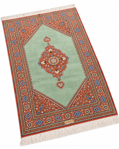 Fine Handmade Persian Silk Qum Rug – 100 × 156 cm