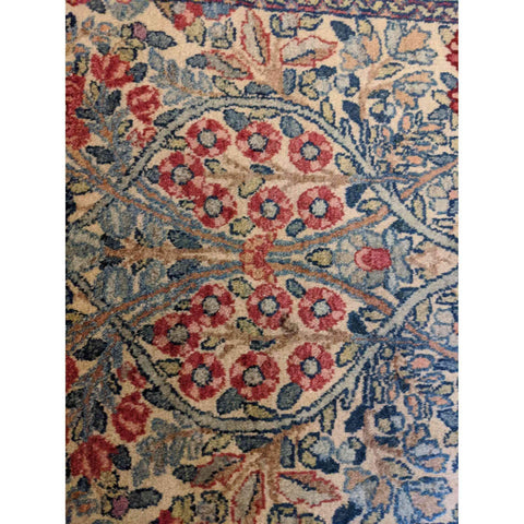 70 x 52 cm Persian Kerman Traditional Blue Small Rug - Rugoutlet