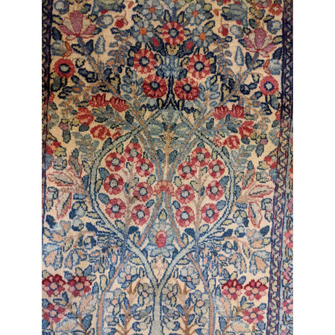 70 x 52 cm Persian Kerman Traditional Blue Small Rug - Rugoutlet