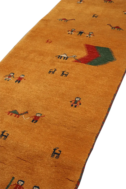 A rectangular Gabbeh Tribal Wool Rug