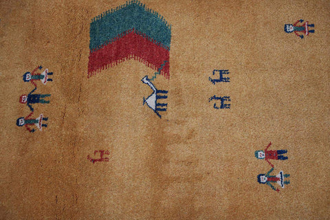 A rectangular Gabbeh Tribal Wool Rug