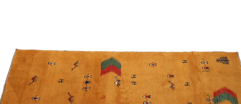 A rectangular Gabbeh Tribal Wool Rug