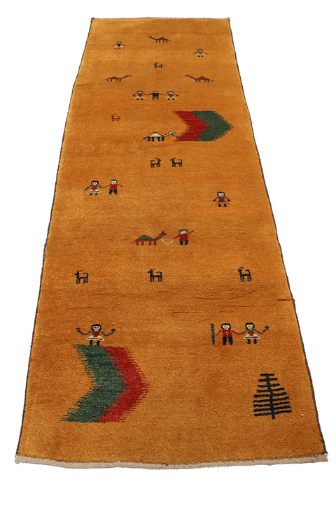 A rectangular Gabbeh Tribal Wool Rug