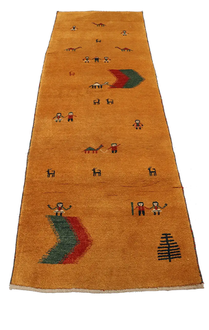 A rectangular Gabbeh Tribal Wool Rug