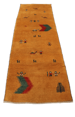 Gabbeh Tribal Wool Rug 277 x 94 cm (9.09 x 3.08 ft)