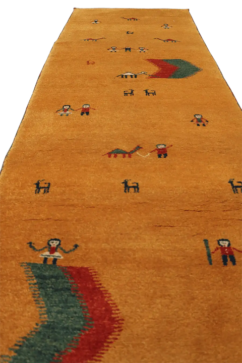 A rectangular Gabbeh Tribal Wool Rug