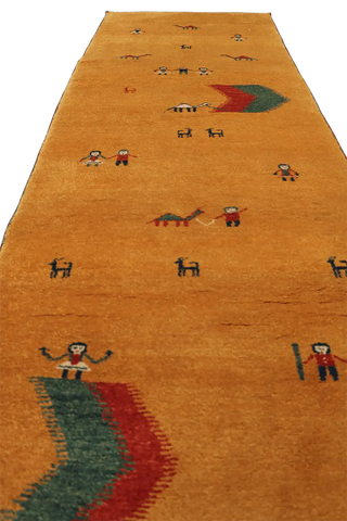 A rectangular Gabbeh Tribal Wool Rug