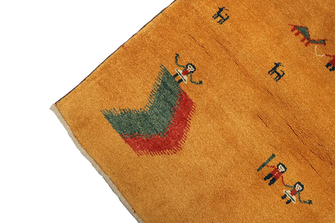 A rectangular Gabbeh Tribal Wool Rug