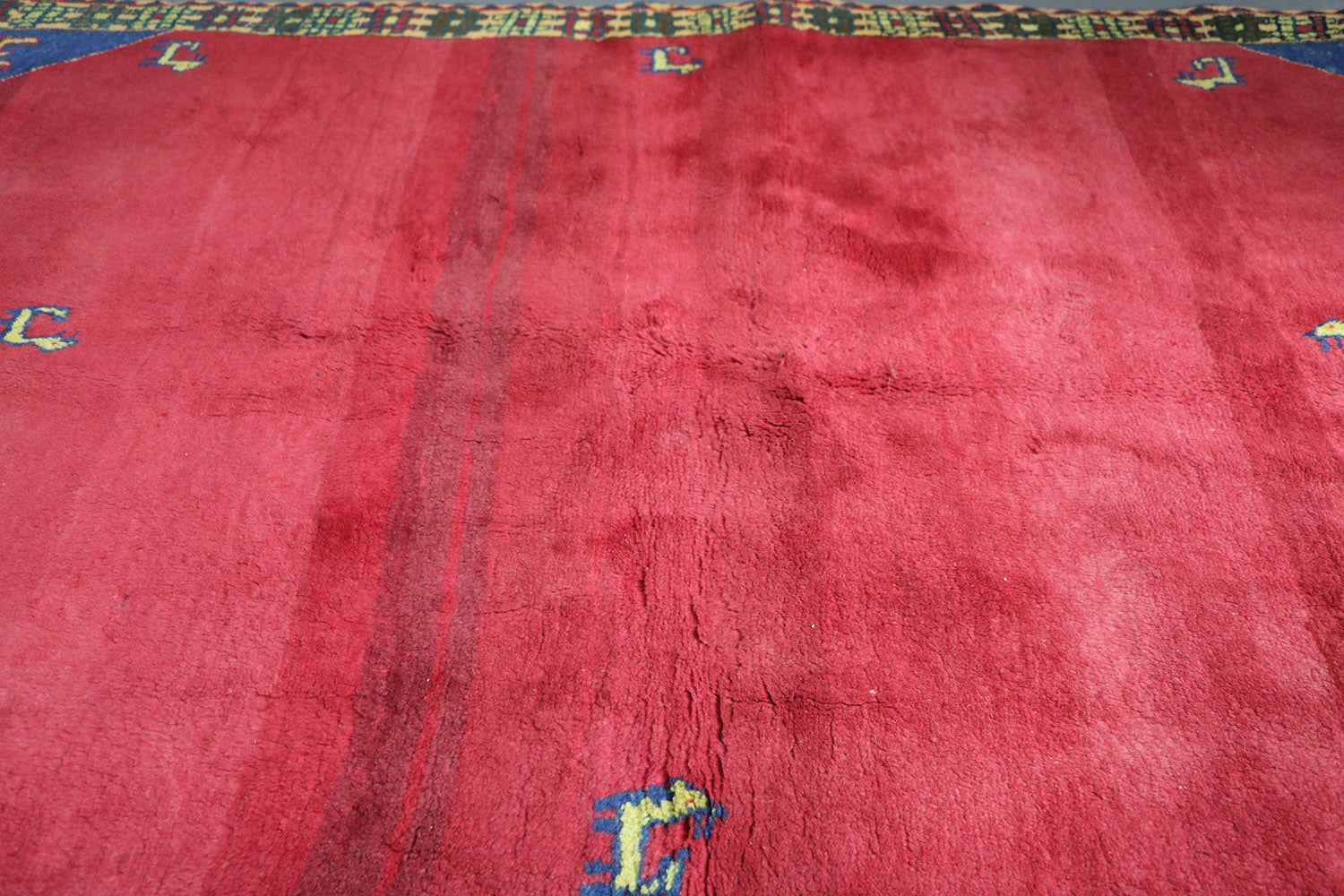 193 x 145 cm Persian Qashqai Tribal Wool Rug Hand-Knotted Red Colour - Rugoutlet