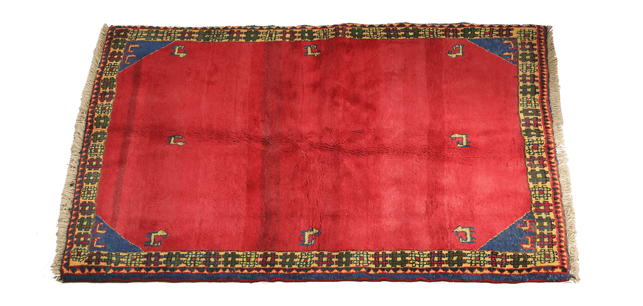 193 x 145 cm Persian Qashqai Tribal Wool Rug Hand-Knotted Red Colour - Rugoutlet