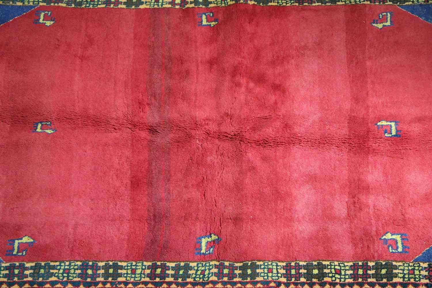 193 x 145 cm Persian Qashqai Tribal Wool Rug Hand-Knotted Red Colour - Rugoutlet