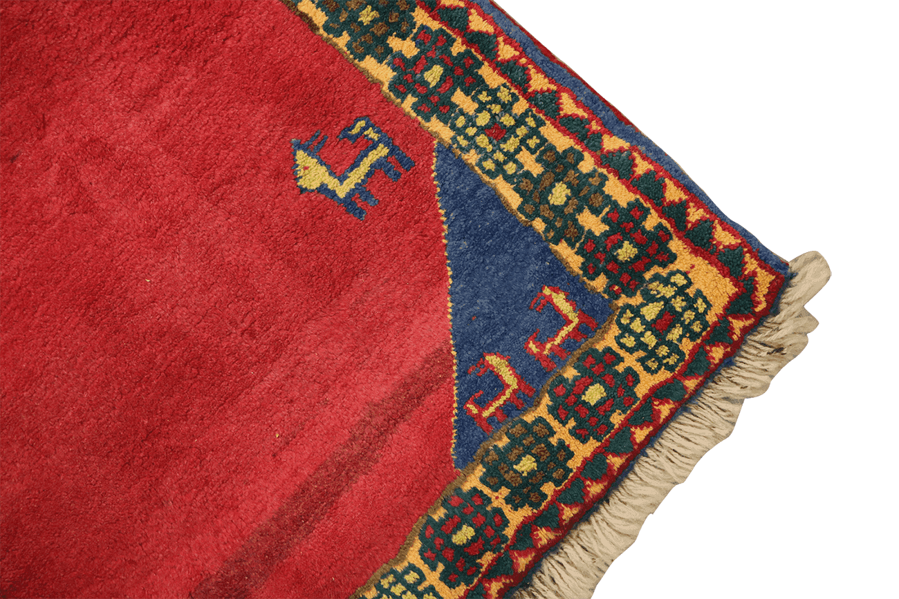 193 x 145 cm Persian Qashqai Tribal Wool Rug Hand-Knotted Red Colour - Rugoutlet