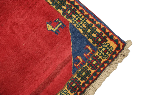 193 x 145 cm Persian Qashqai Tribal Wool Rug Hand-Knotted Red Colour - Rugoutlet