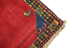 193 x 145 cm Persian Qashqai Tribal Wool Rug Hand-Knotted Red Colour - Rugoutlet