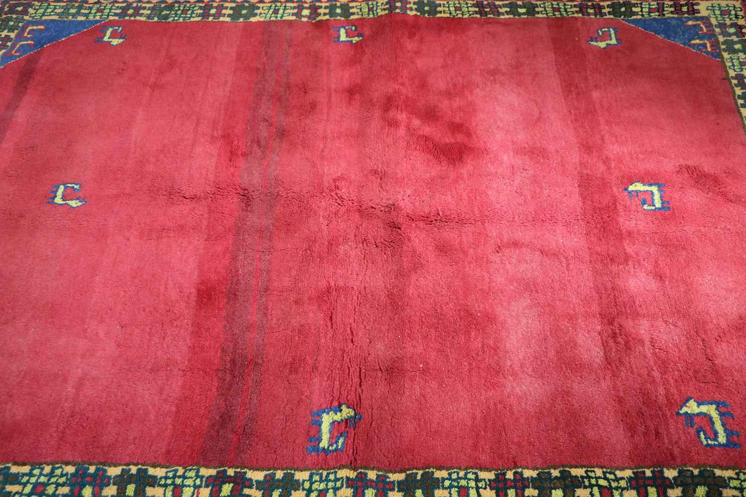 193 x 145 cm Persian Qashqai Tribal Wool Rug Hand-Knotted Red Colour - Rugoutlet