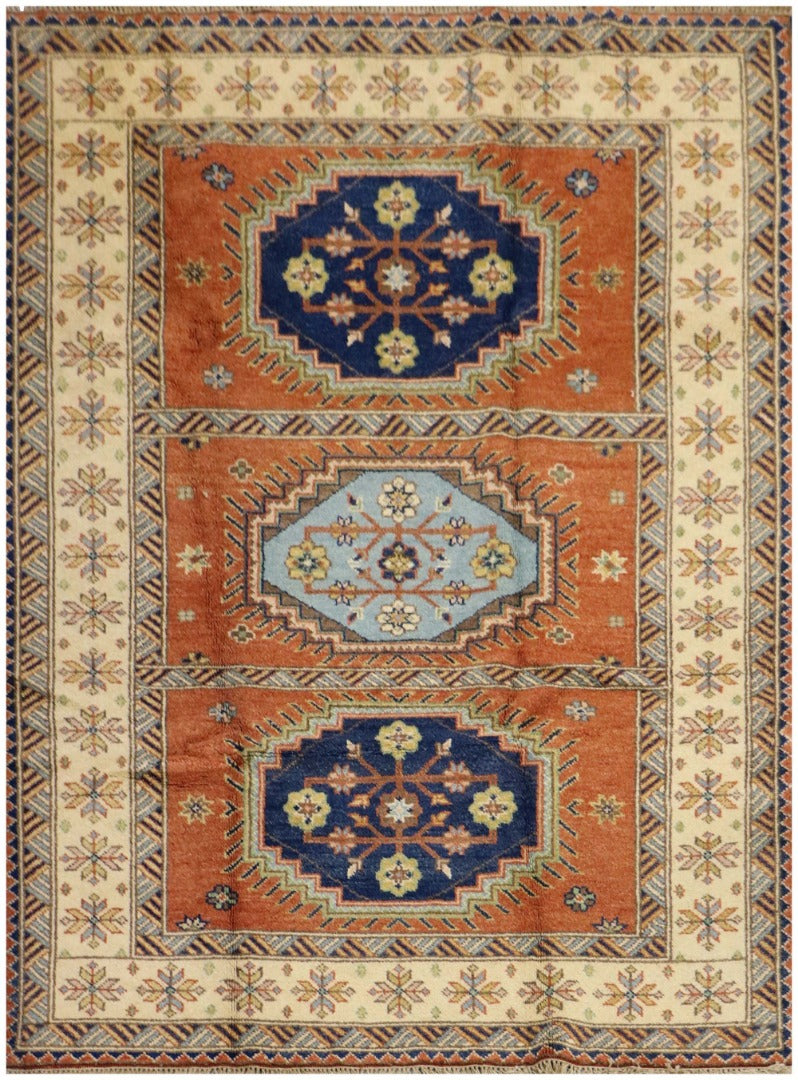 Kazak Tribal Wool Rug 245 x 165 cm (8.04 x 5.41 ft)